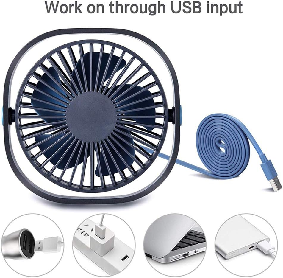 Mini Clip on Desk Fan, Portable Handheld Small Fan USB Fan Charging Desktop Mini Portable Desktop Fan Desktop Outdoor Fan for Office Home,Blue image number 4