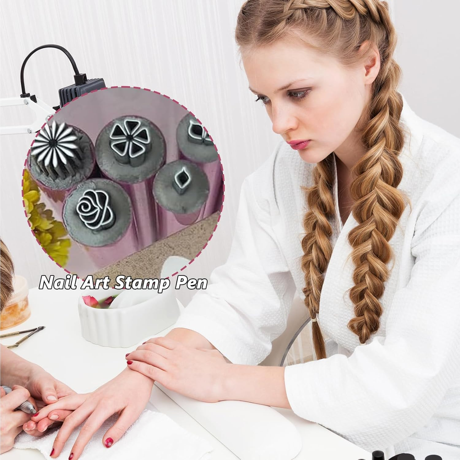 TELAIN Set of 10 Nail Art Flower Stamp Pens - DIY Nail Art Stamp Pen Tool Set, Dotting Tools for Creative Nail Design