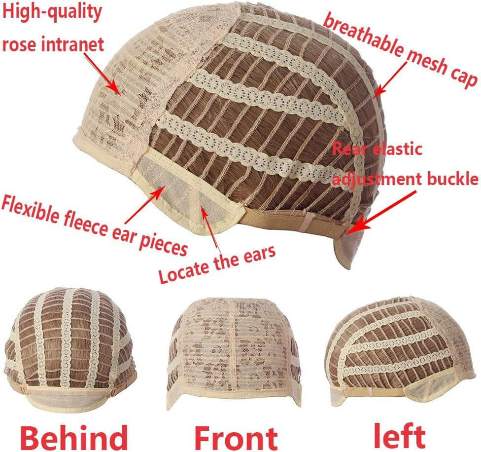 AUBWIG Brown Ombre Blonde Short Curly Hair Fluffy Hair Natural Light Curly Hair Wigs with Fringe for Women Synthetic Hair Wig Daily Wear (Brown Ombre Blonde)