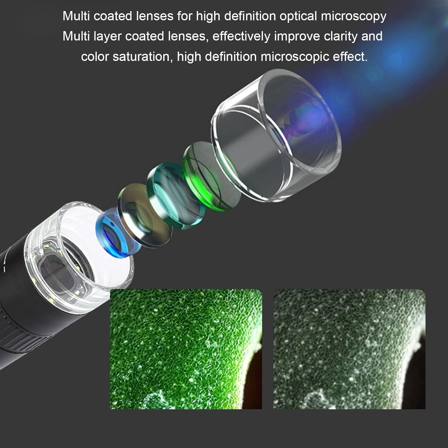 XUMIUZIY Portable Digital Microscope, 50X-1000X Magnification Handheld Microscopes with 2 Inch LCD Screen, 8 Adjustable LED Lights, USB Microscope Camera for Kids & Adults image number 1