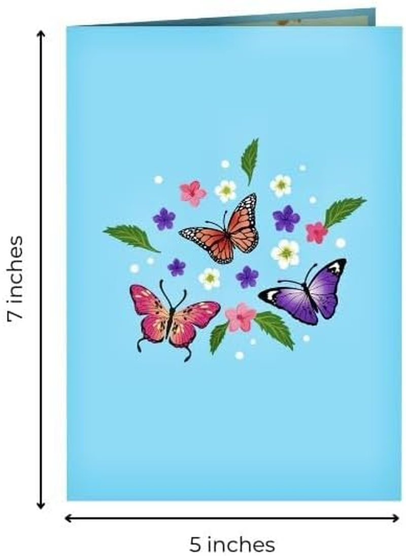 3D Butterfly Pop up Card - Heartfelt Hand-Crafted Greeting Card for Birthday, Anniversary, Thank You with Elegant Design (Get Well, Mom, Dad Gift) image number 3