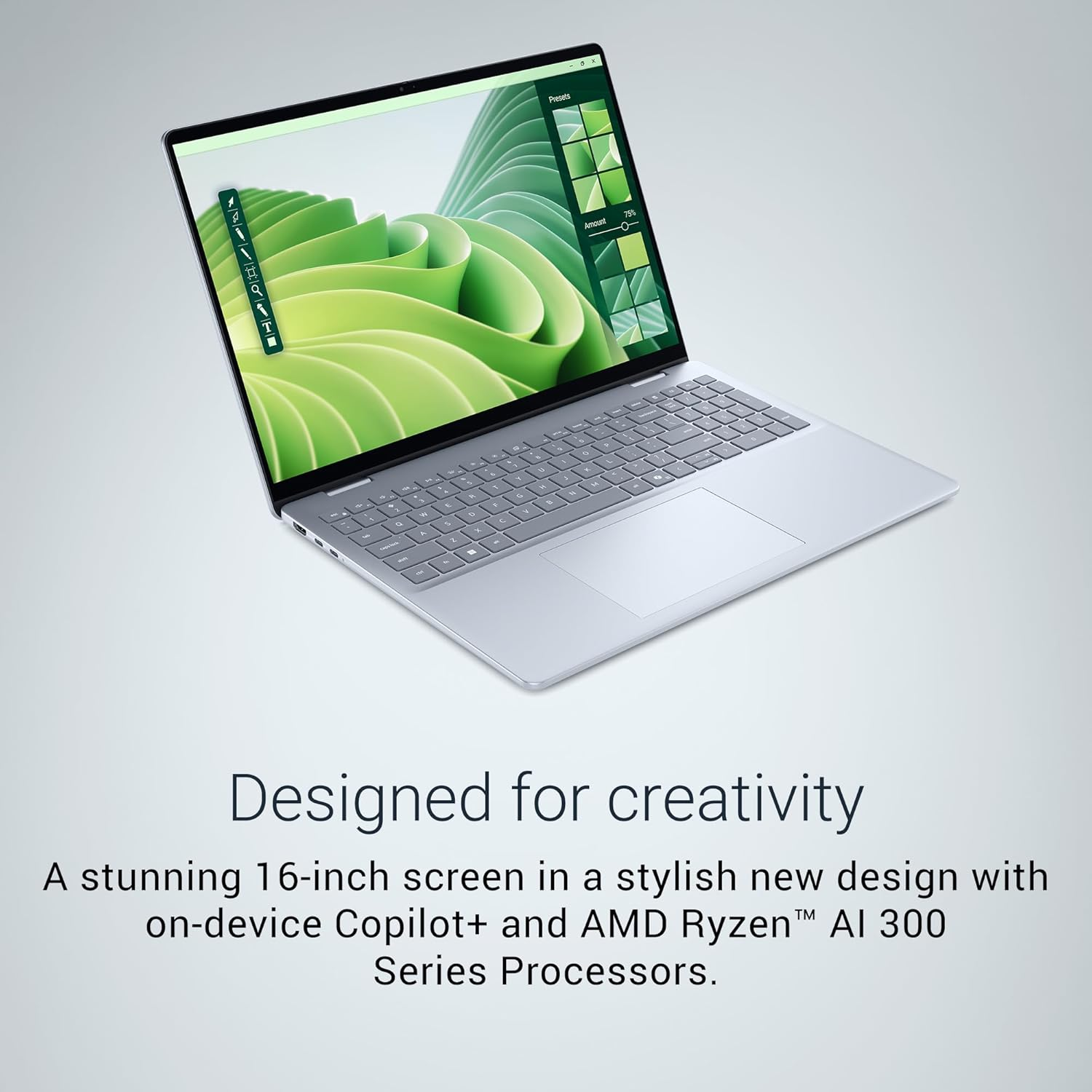 Dell plus 16 Laptop 16" FHD+ Display, AMD Ryzen AI 5-340, 16 GB LPDDR5X RAM, 512 GB SSD, AMD Radeon Graphics, Windows 11 Home - Ice Blue image number 4