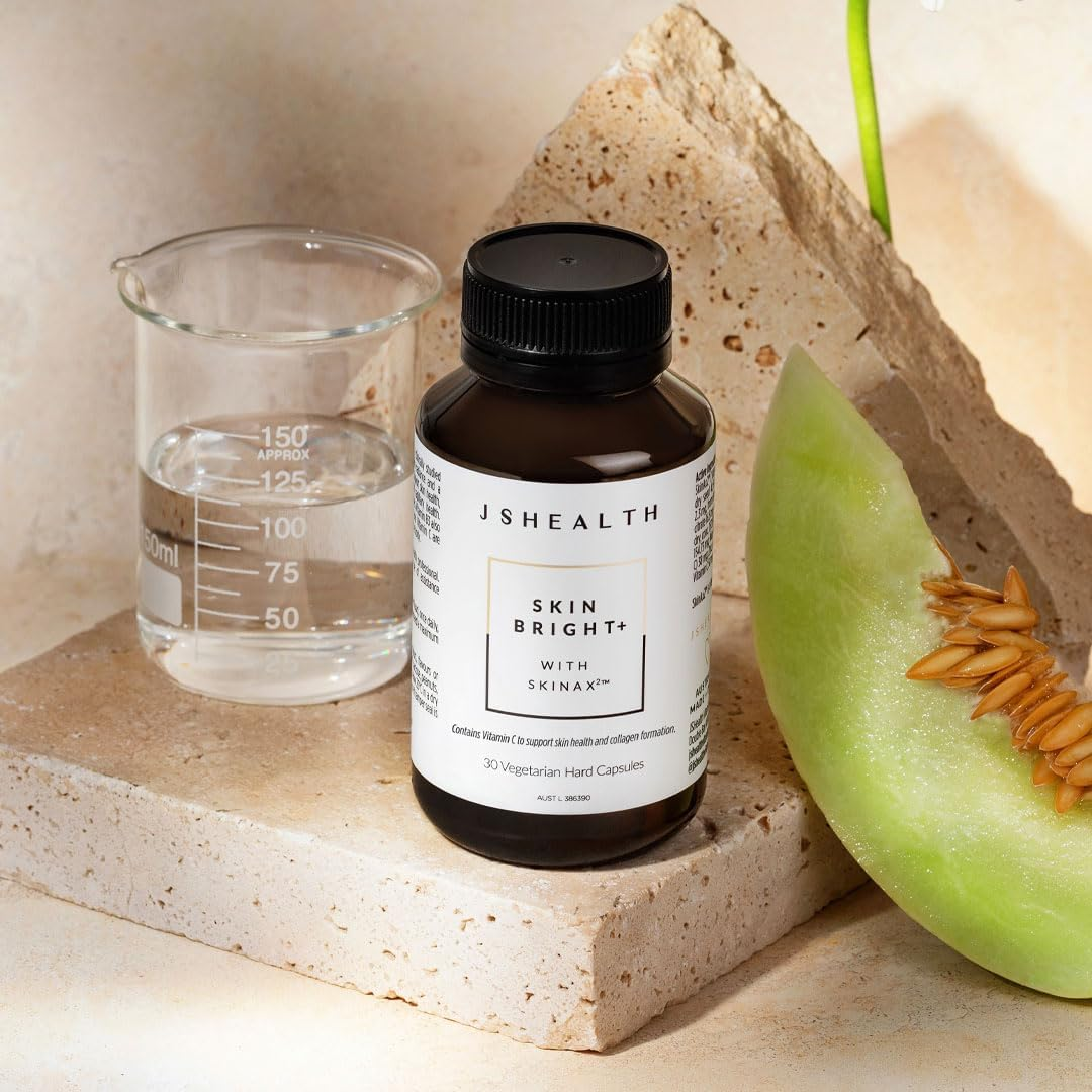 Jshealth Vitamins Skin Bright+ Formula | Skin Supplement with Zinc | Vitamin C Nicotinamide Grape Seed | Collagen Formation | Skin Hydration | (30 Capsules) image number 2