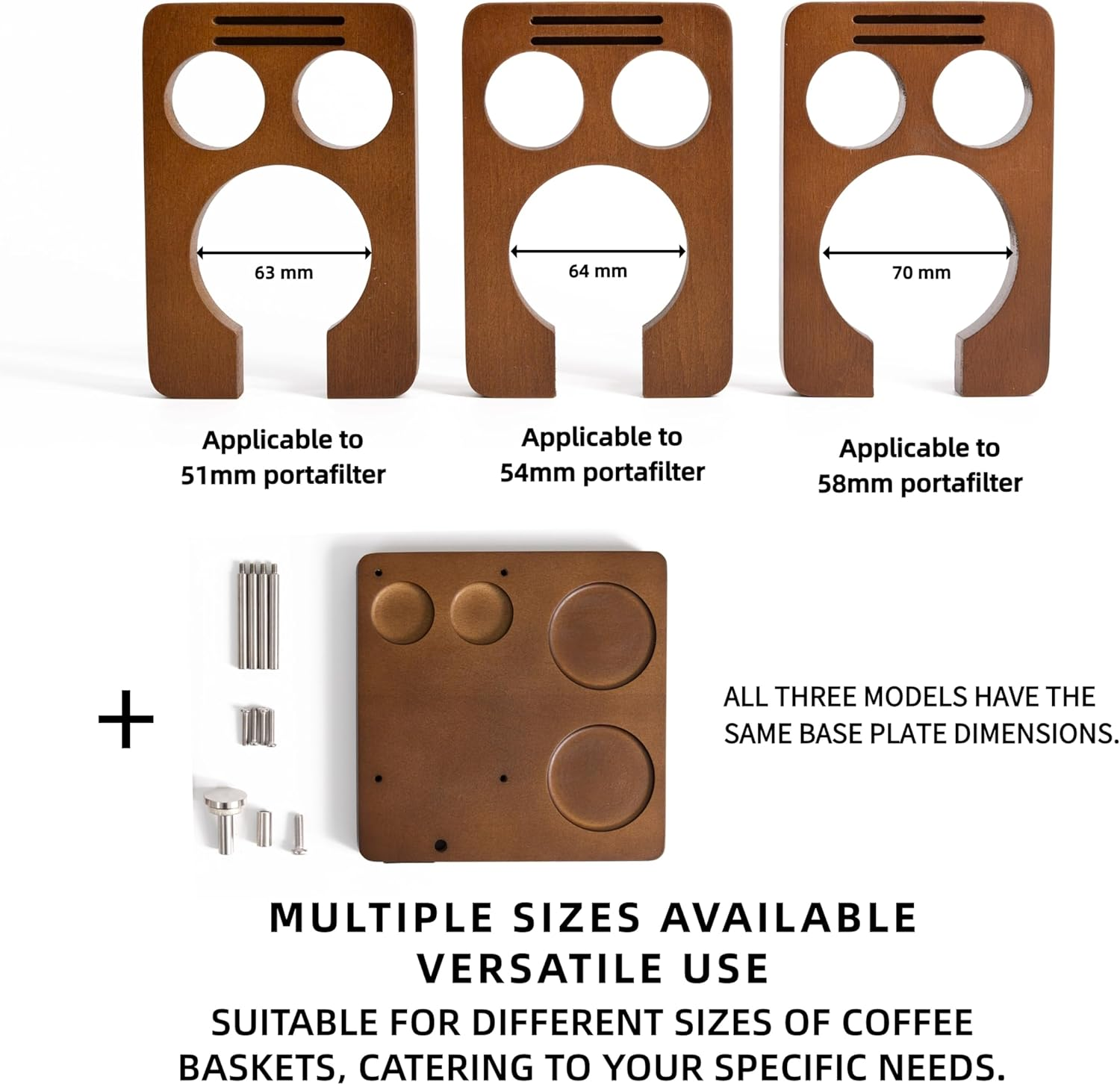 NEOUZA Espresso Tamper Organizer Station for 51/53/58Mm Tamper Distributor Portafilter, Wood Taming Station,Portafilter Holder, Tamping Mat (58Mm) image number 4
