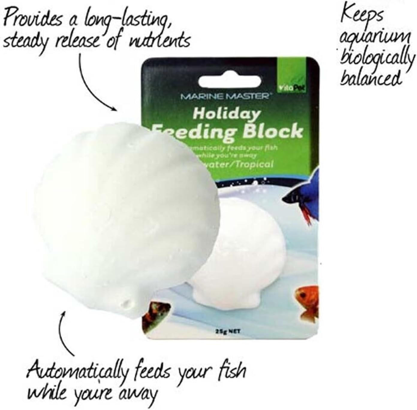 Leona Co Marine Master Holiday Feeding Block Slow Release Fish Food Shell-Shaped Block for Essential Nutrients (1) image number 2