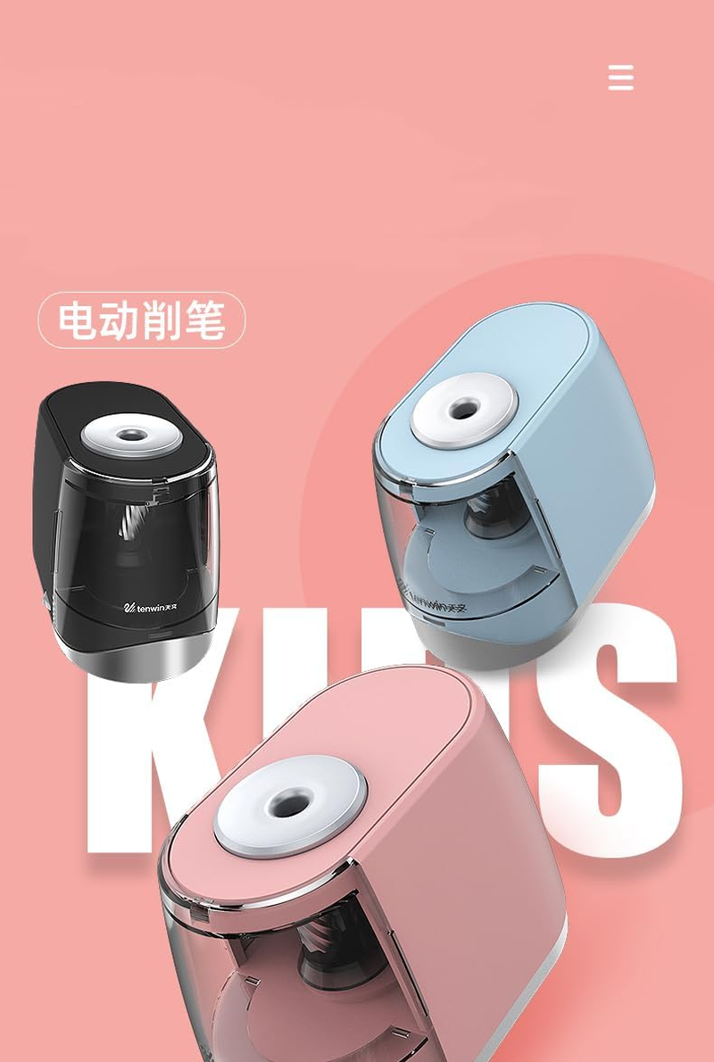 Adjustable Nib Electric Pencil Sharpener Usb/Battery 2 in 1 Operated Fast Pencil Sharpener for 6-8Mm Colored Pencils Office Home Pencils Knife Supplies (Blue) image number 3