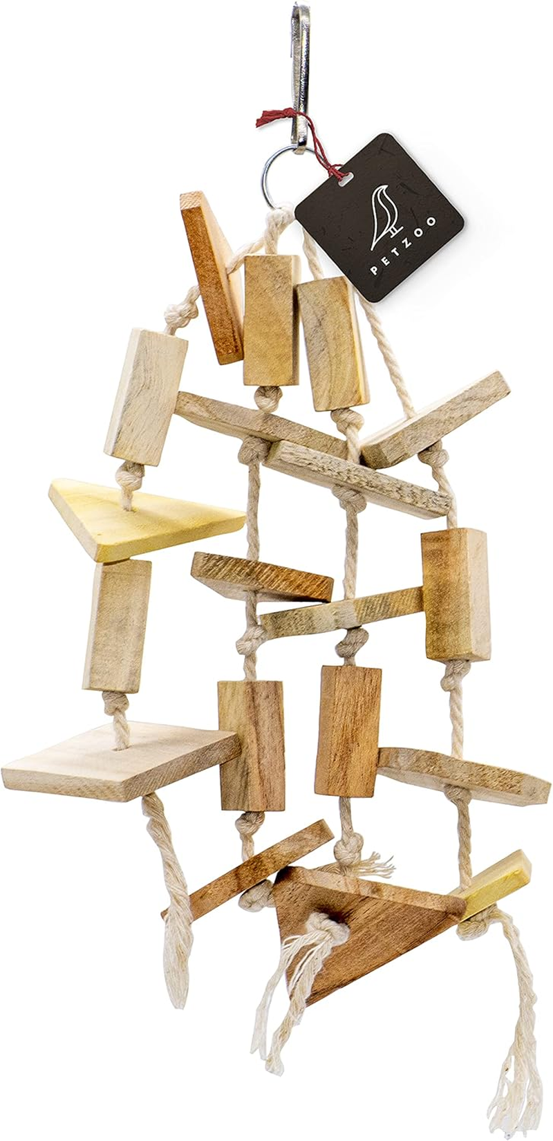 PETZOO Creative Chewable Hanging Toy for Big Birds, Macaw, African Grey, Parrot, Alexandrine, Budgies, Hamster Cage Accessories, Resting Toy & Wooden Training Aid for Bird & Parrots image number 1