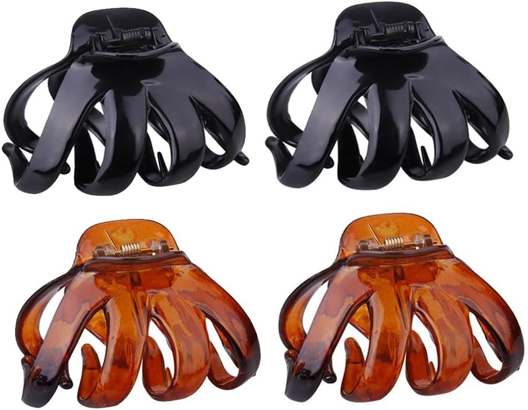Pack of 4 Hair Clips Large Thick Hair - Hair Clips Octopus Hair Clips for Thick Hair Non-Slip Hair Clips Women Vintage Hair Accessories Girls image number 5