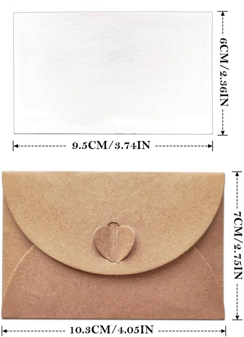50 Pcs Blank Cards and Envelopes Set, Love Envelope,Cute Mini Envelope for Wedding Invitations Christmas Valentine'S Day (50 Pcs)