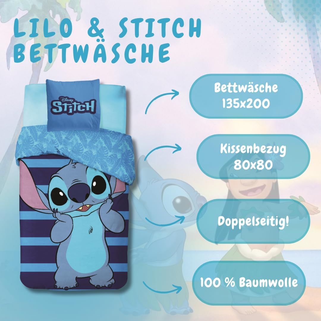 Lilo & Stitch Dekbedovertrek - 135 X 200 Cm - Pink image number 2