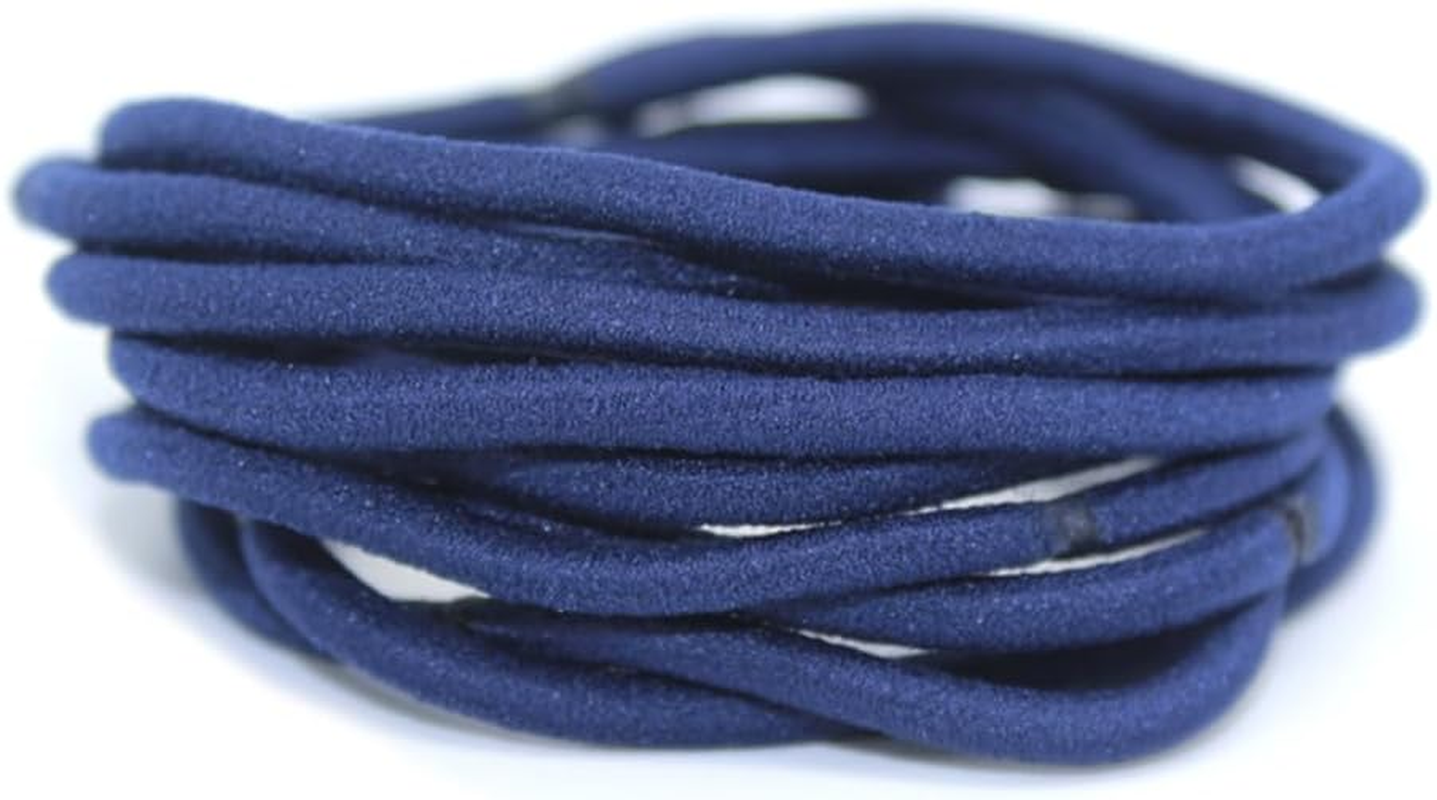10 Pieces Mixed Hair Bands Adjustable Solid School High Elasticity Protective Ponytail Holder Girls Accessories Royal Blue