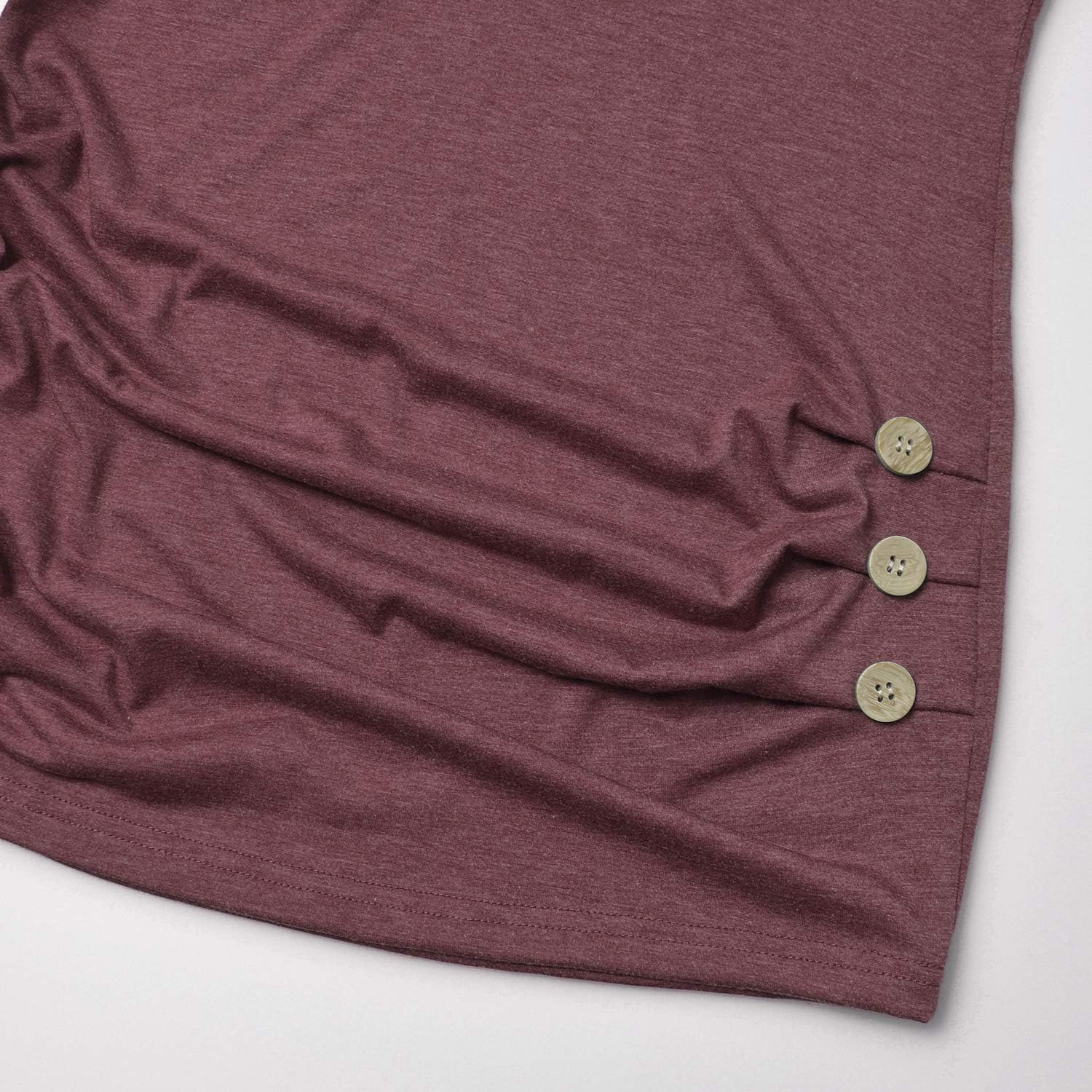 GINKANA Maternity Shirt Long Sleeve Basic Top Ruch Sides Buttons Tshirt for Pregnant image number 4