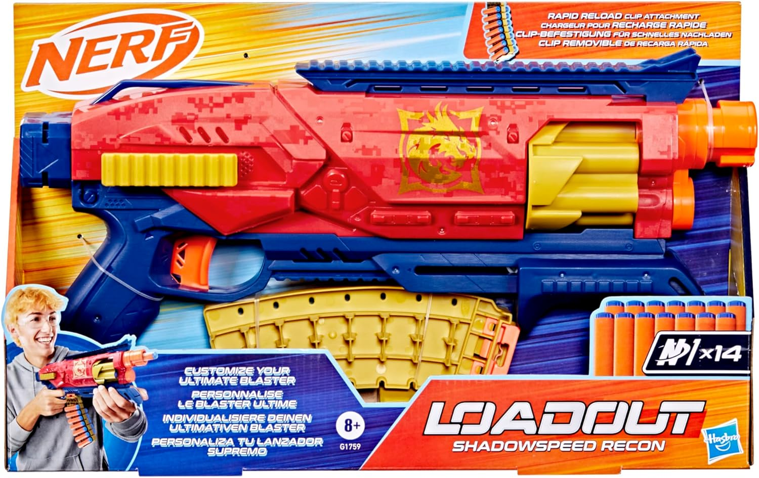 Nerf Loadout Shadowspeed Recon Blaster and 14 N1 Darts image number 2