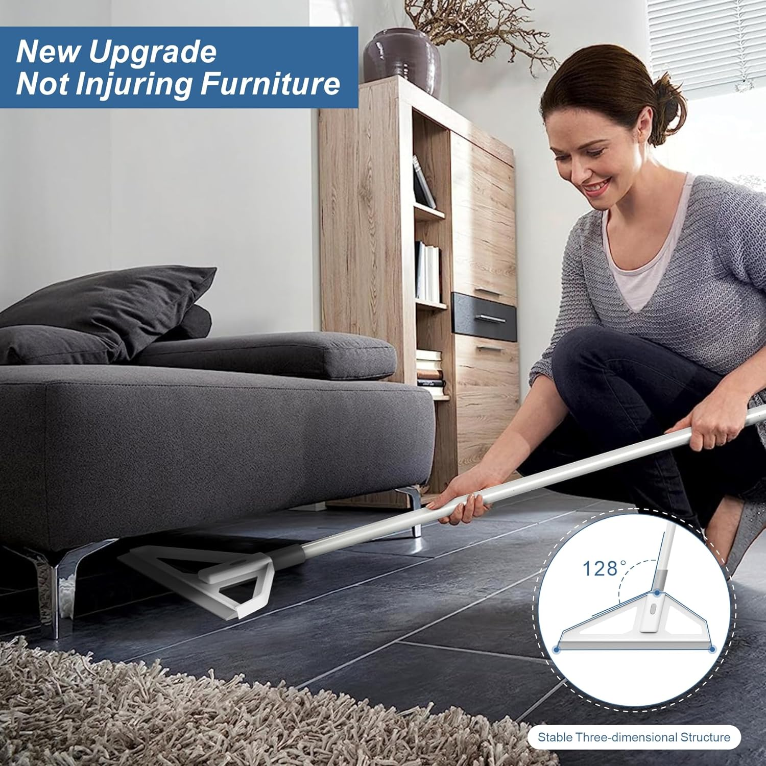 Magic Broom,Magic Scrub Broom, Broom Squeegee, Multifunction Magic Broom with Extension Iron Pipe Spraying Poles More Durable Water and Dust Remover Flex Silicone Broom Quick Drying image number 2