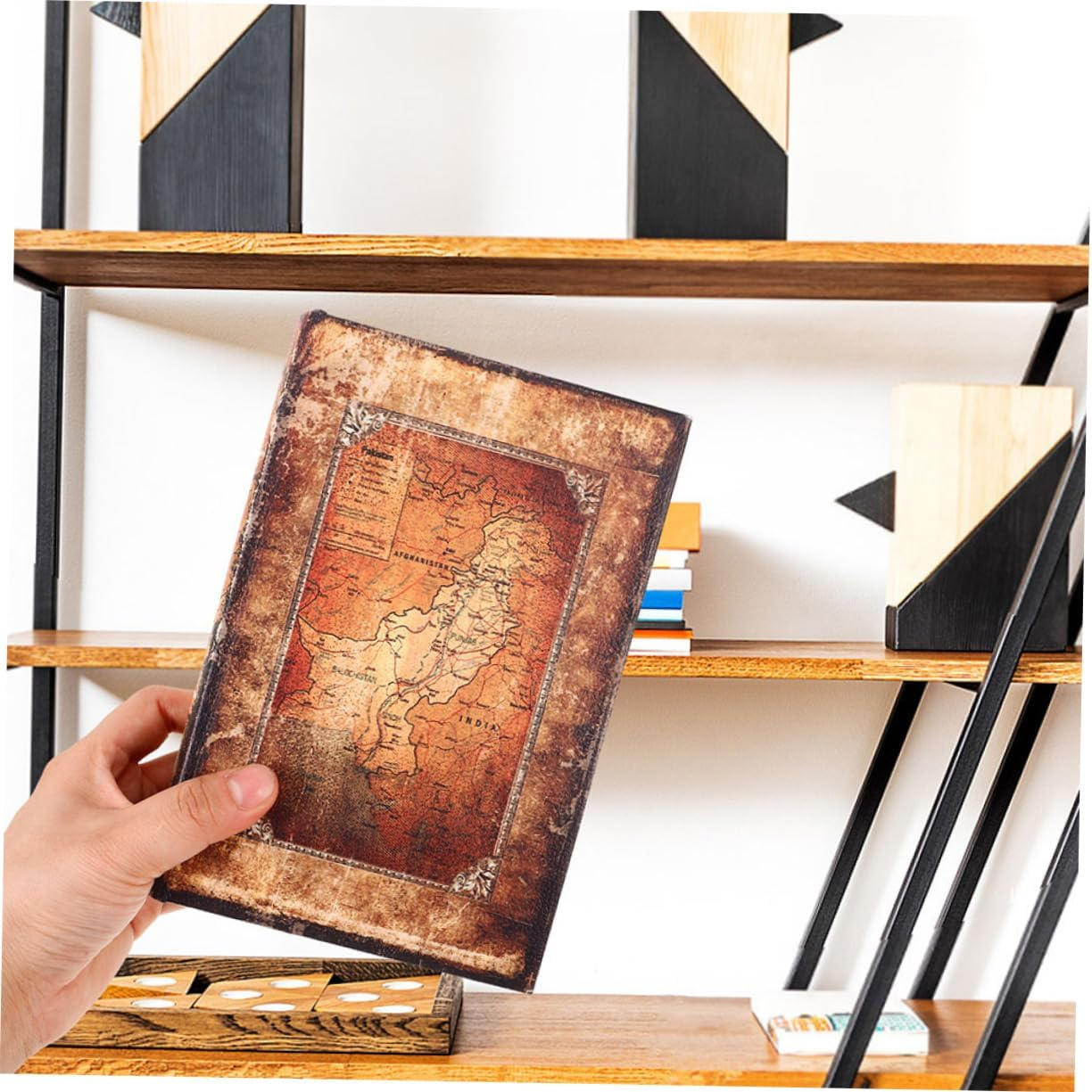 GARVALON Vintage Book Shaped Key Storage Box European Style Simulation Book Ornament Decorative Keepsake Organizer for Jewelry and Items for Home image number 5