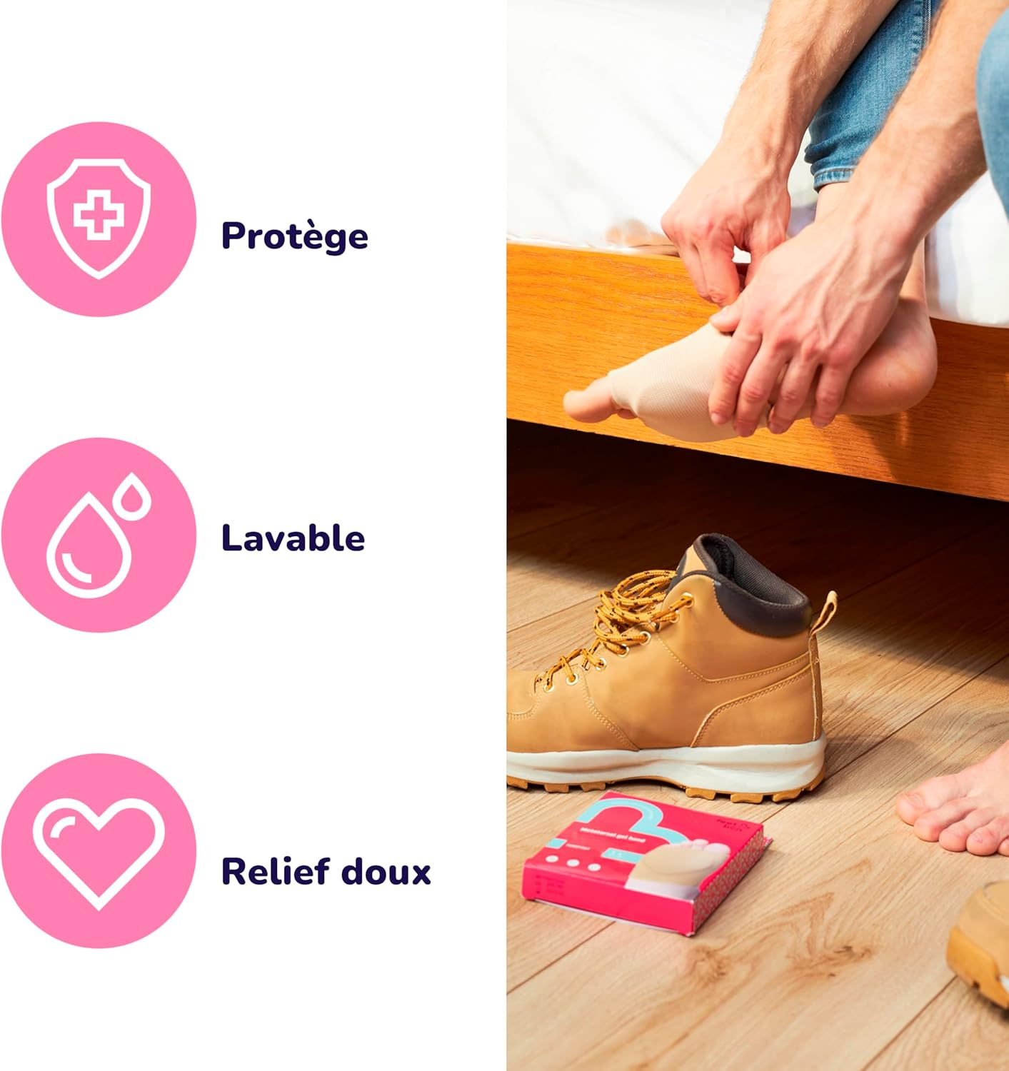 Metatarsal Band with Gel on the Forefoot. with Gel Pad in the Forefoot. Relieves Pain and Protects the Plantar Area. 1 Pair. Size S: EU 36-40. Made in Spain image number 3