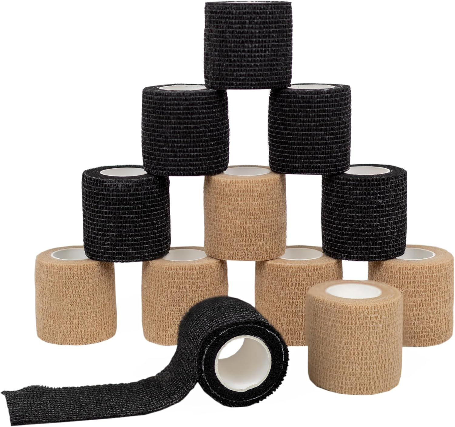 Bodymoves Self Adhesive Bandages Wrap Sports, Bandage Wrap for Sports, First Aid Tape 2Inches X 5 Yards 6 Beige 6 Black image number 4