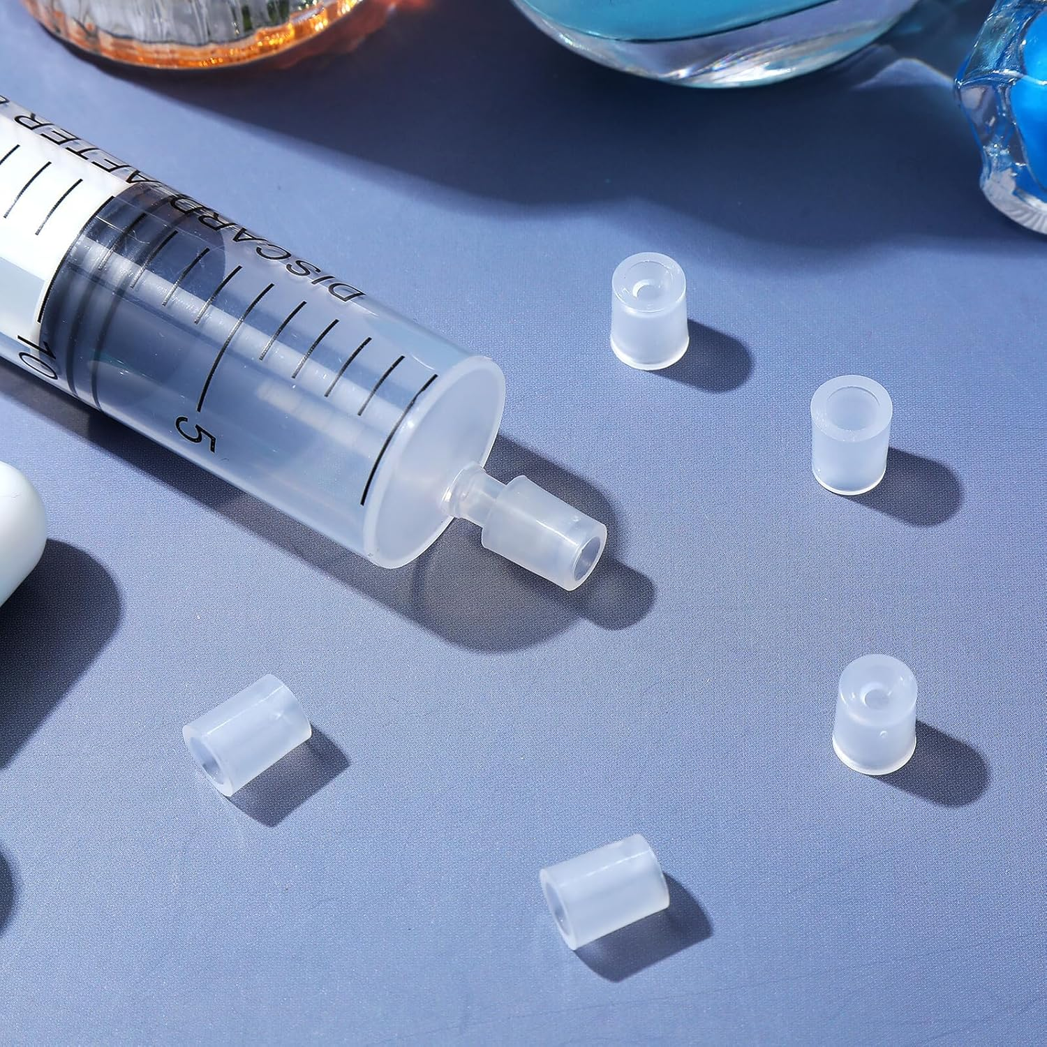 TEHAUX 100Pcs Perfume Syringe Dispenser Adapter Liquid Refill Transfer Tool Bottle Adapter for Perfume Syringe Extraction and Injection image number 3