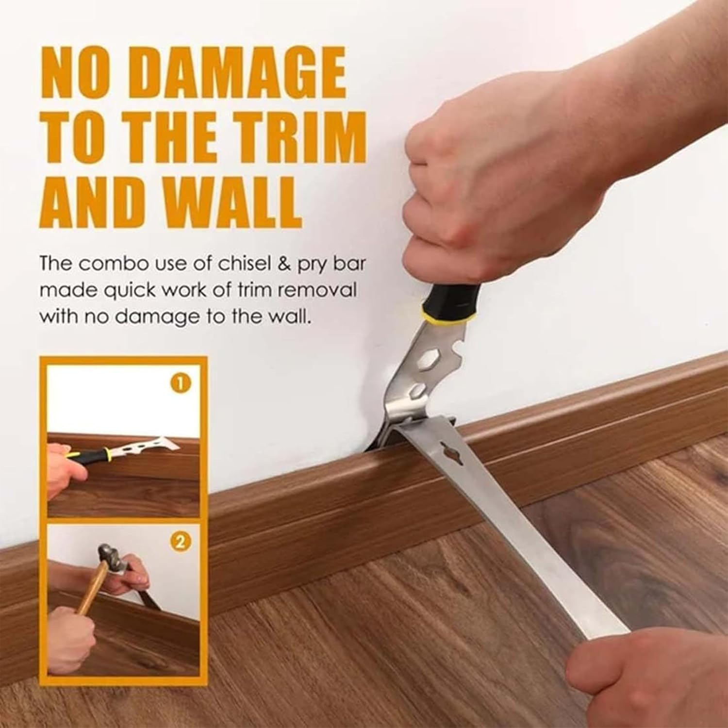 2-Pack Stainless Steel Pry Bars - Mini Flat Crowbar Tools for Scraping, Pulling, and Lifting - Multipurpose Thin Trim Bars for Beekeeping, Kitchen Remodeling, and More image number 4