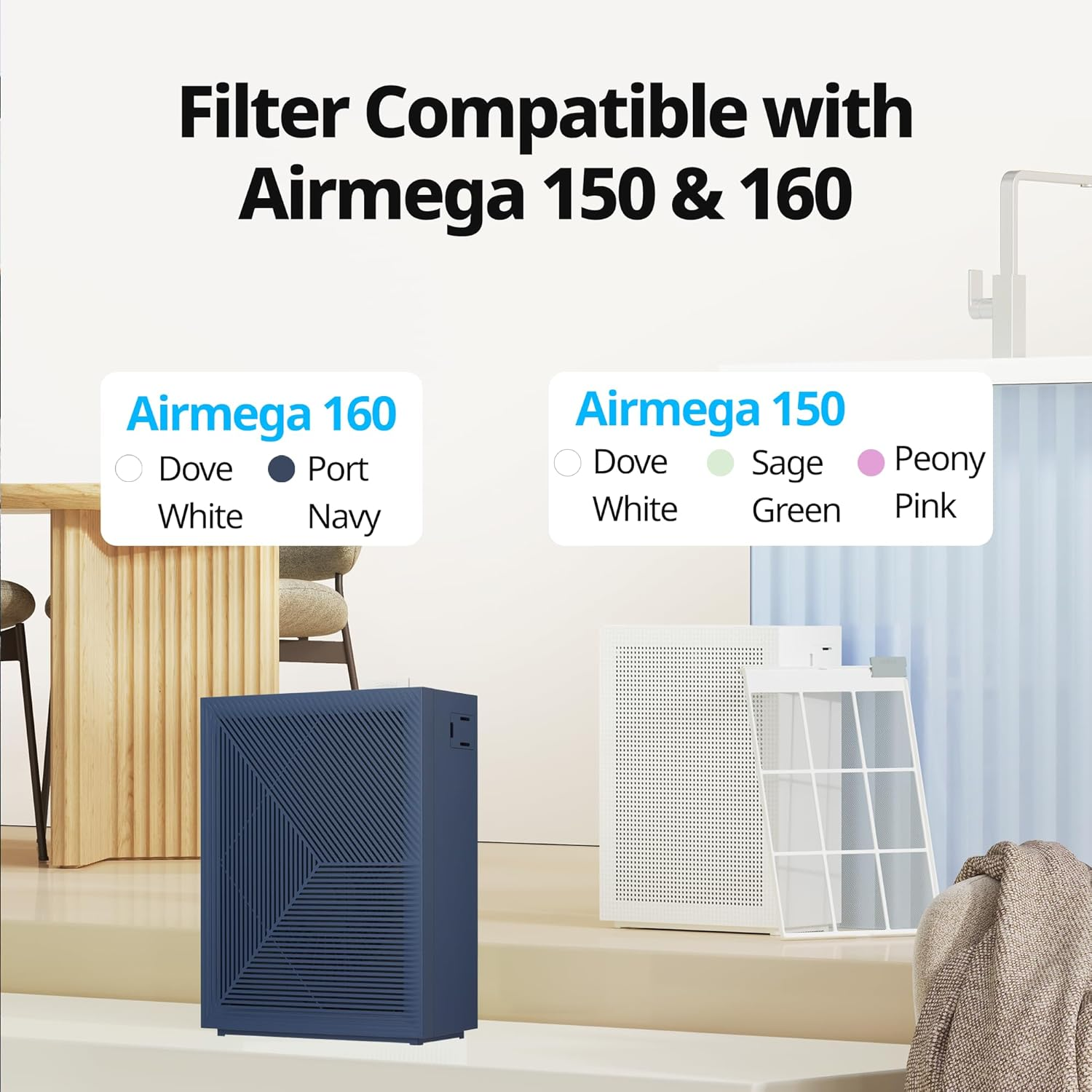 Coway Airmega 150 Air Purifier Replacement Filter Set, Green True HEPA and Active Carbon Filter, AP-1019C-FP image number 5