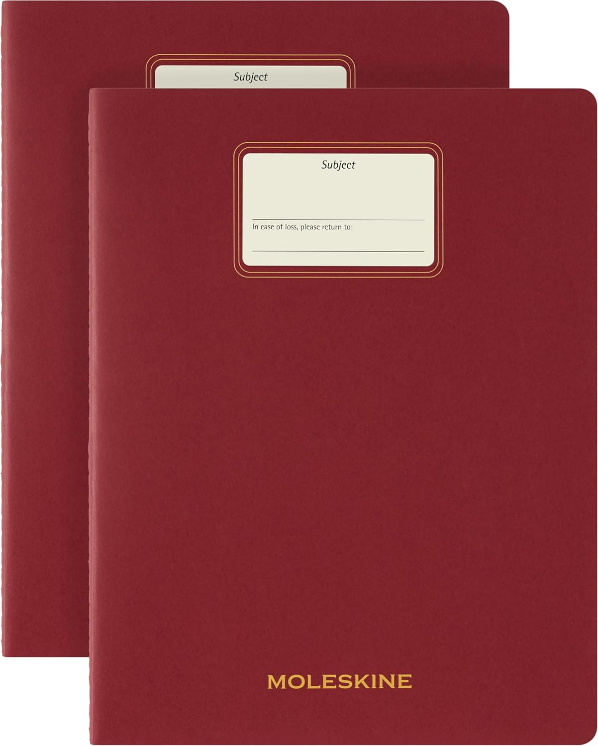 Moleskine Student Cahier Journals (Set of 2), Soft Cover, Ruled, XXL (8.5" X 11"), Cranberry Red, 120 Page