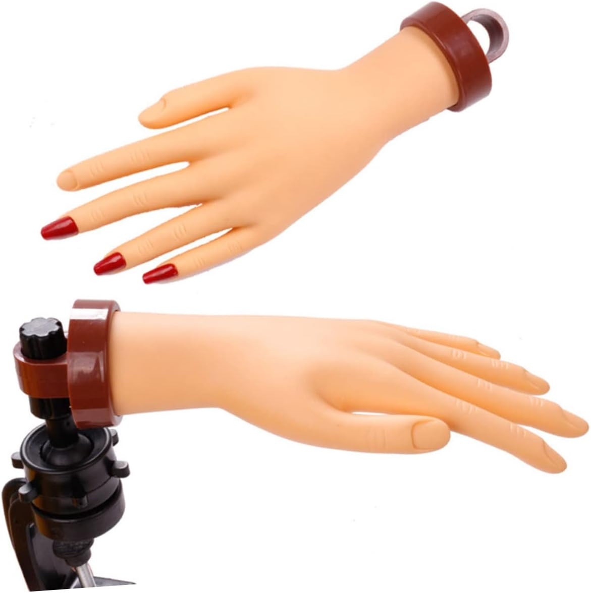 OSOLADY Flexible Nail Practice Hand Model with Stand Manicure Training Tool for Nail Art Lightweight Fake Hand for Beginners for Display and Practice image number 5