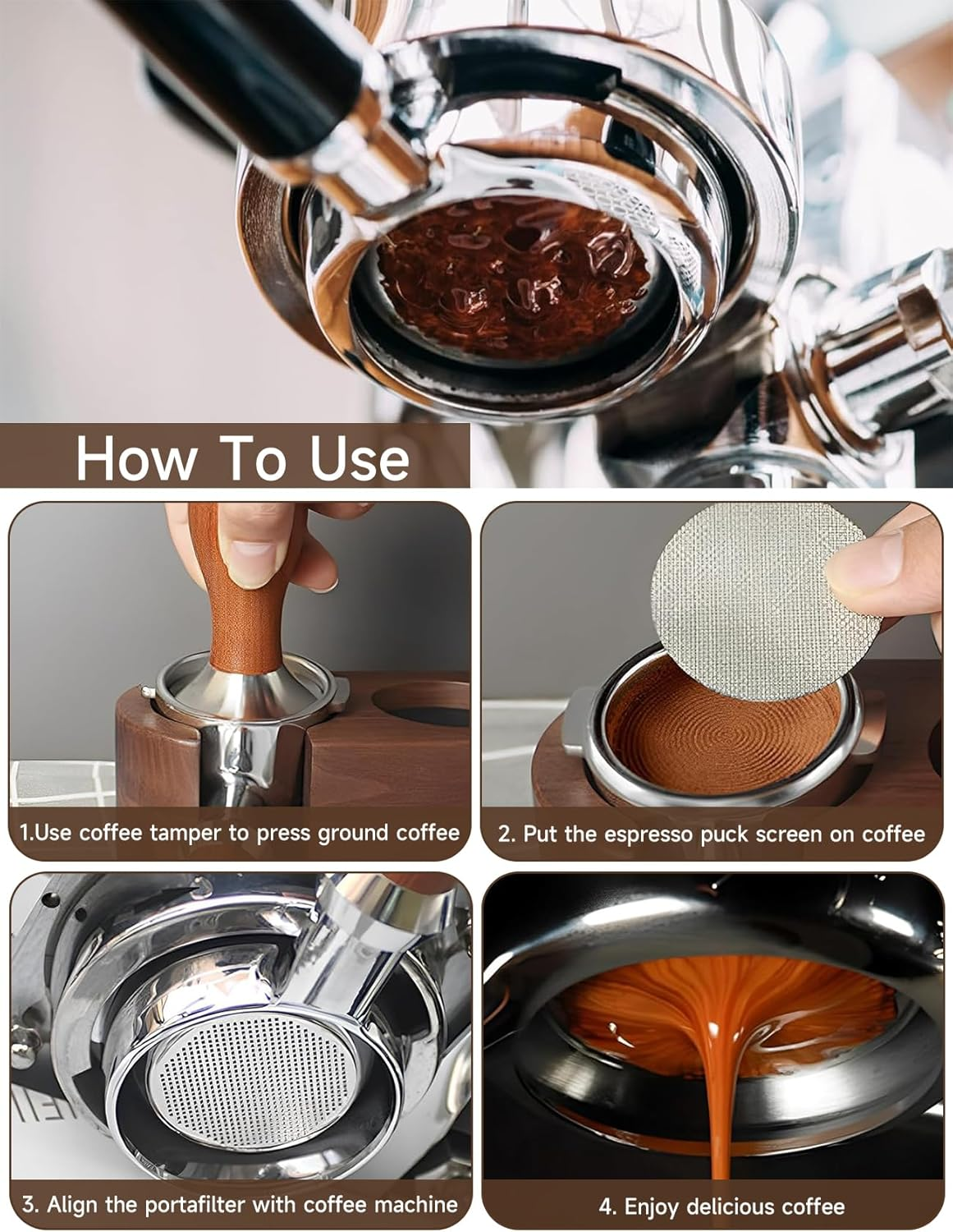 2 PCS Espresso Puck Screen, 53.5Mm Puck Screen, Resuable 1.7Mm Thickness Espresso Filter Mesh, Stainless Steel Professional Barista Coffee Filter Mesh Plate for Espresso Portafilter Filter Basket image number 5