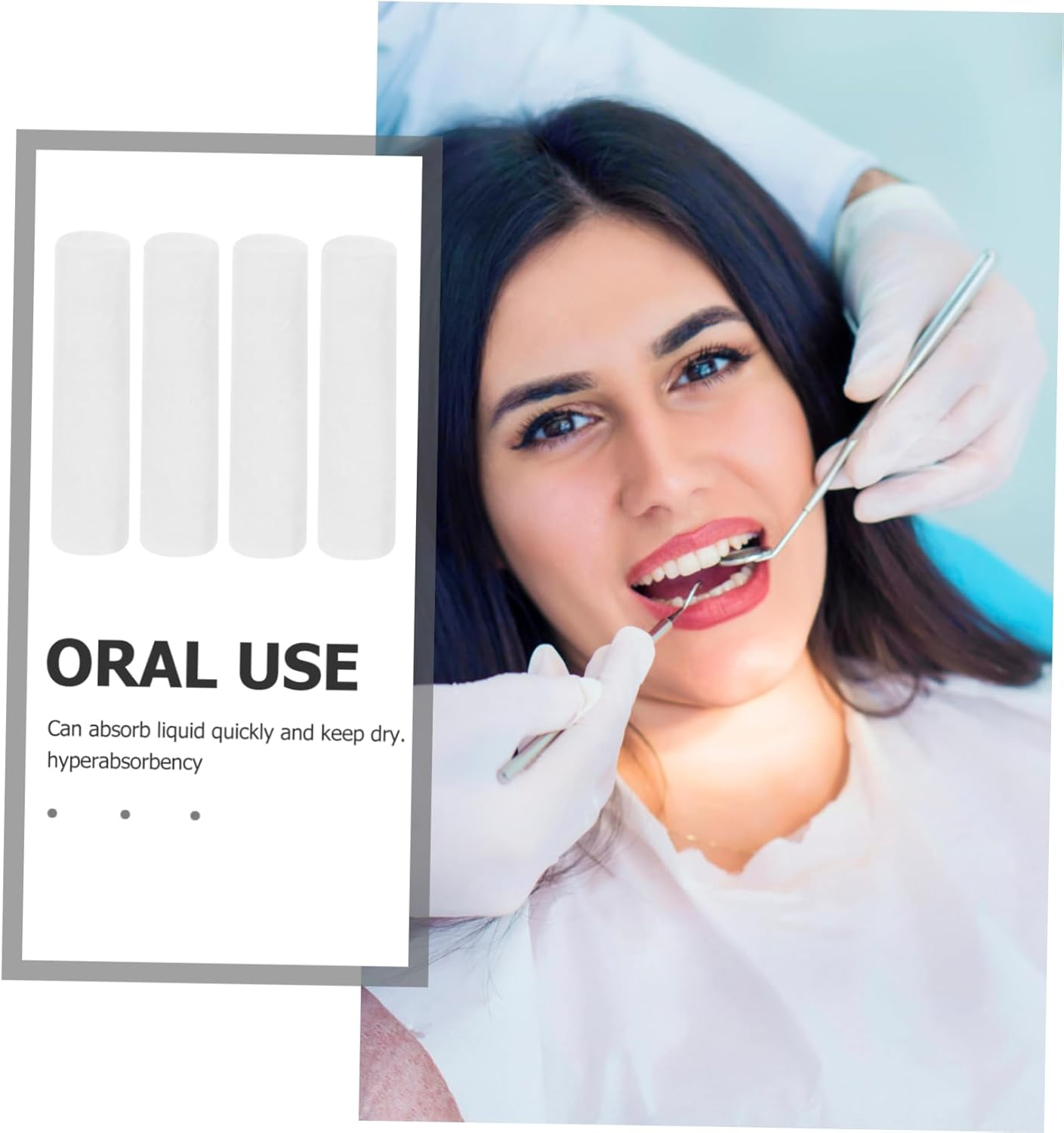 50Pcs Highly Absorbent Cotton Rolls for Dental Use Cotton Bag for Oral Care and Nose Bleeds image number 5