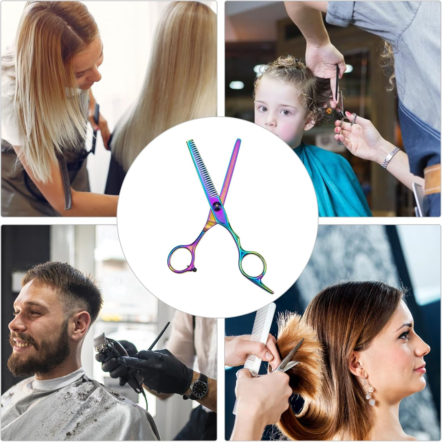 Professional Hairdressing Scissors, Modelling Scissors, 6.7 Inch Stainless Steel Hair Scissors, Professional Thinning Scissors with Extremely Sharp Leaves, Thinning Scissors Hairdresser for Unisex, image number 1