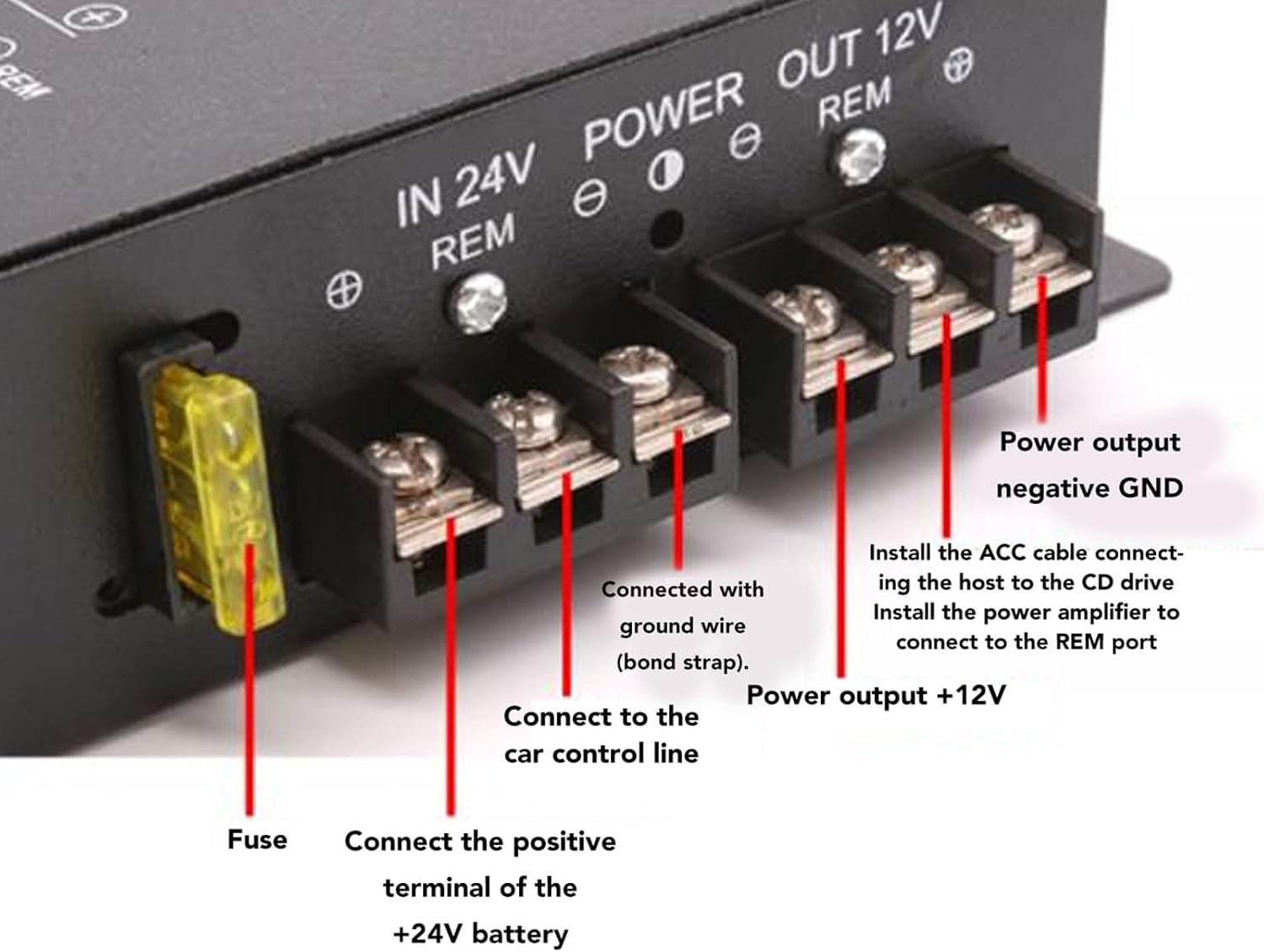 DC 24V to 12V Step down Converter, Power Voltage Regulator Reducer, Compact Transformer Module for Car, Truck, RV Electronics - 24V to 12V Converter (60A) (80A) (100A) image number 1