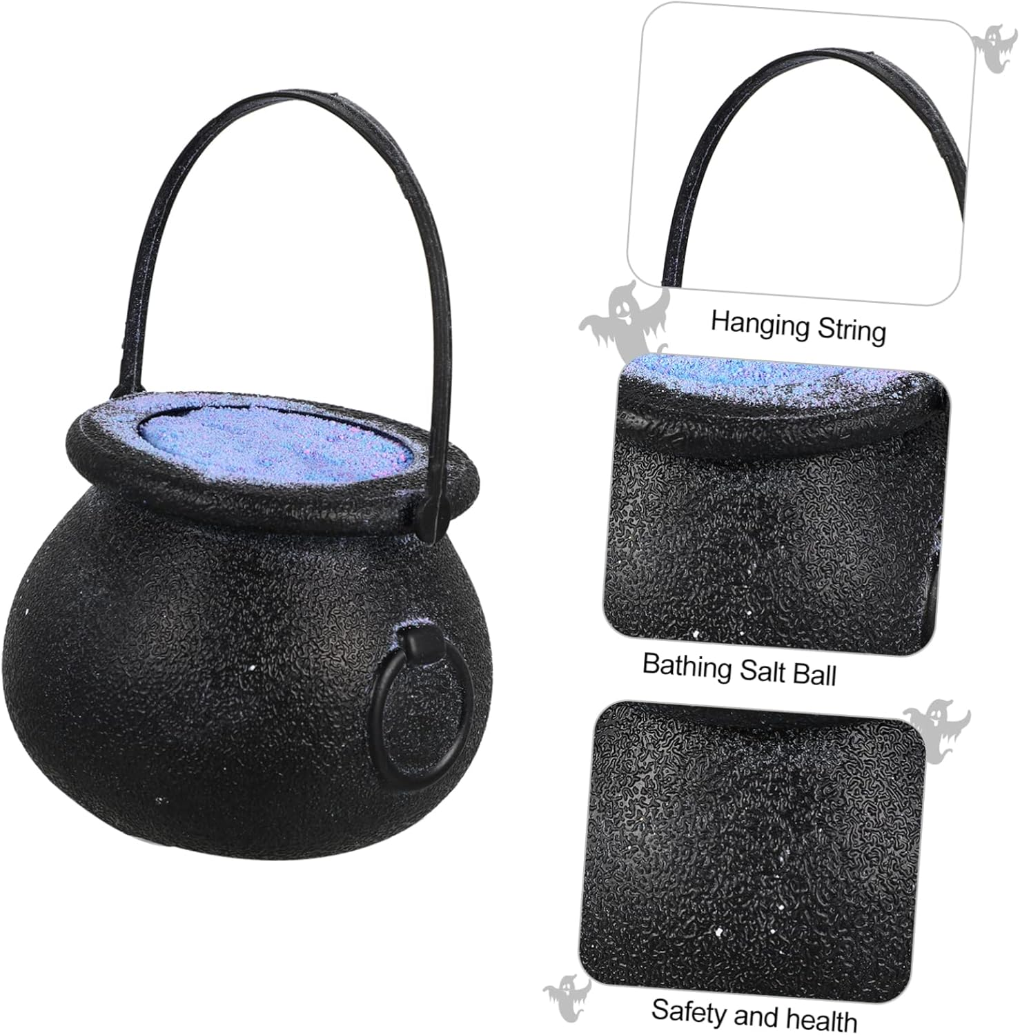 Ipetboom Bath Salt Ball Bath Bomb Halloween Pumpkin Jack O Lantern Rainbow Bubble Soothing Skin Care Sea Salt Surprise for Home Travel Hotel image number 5