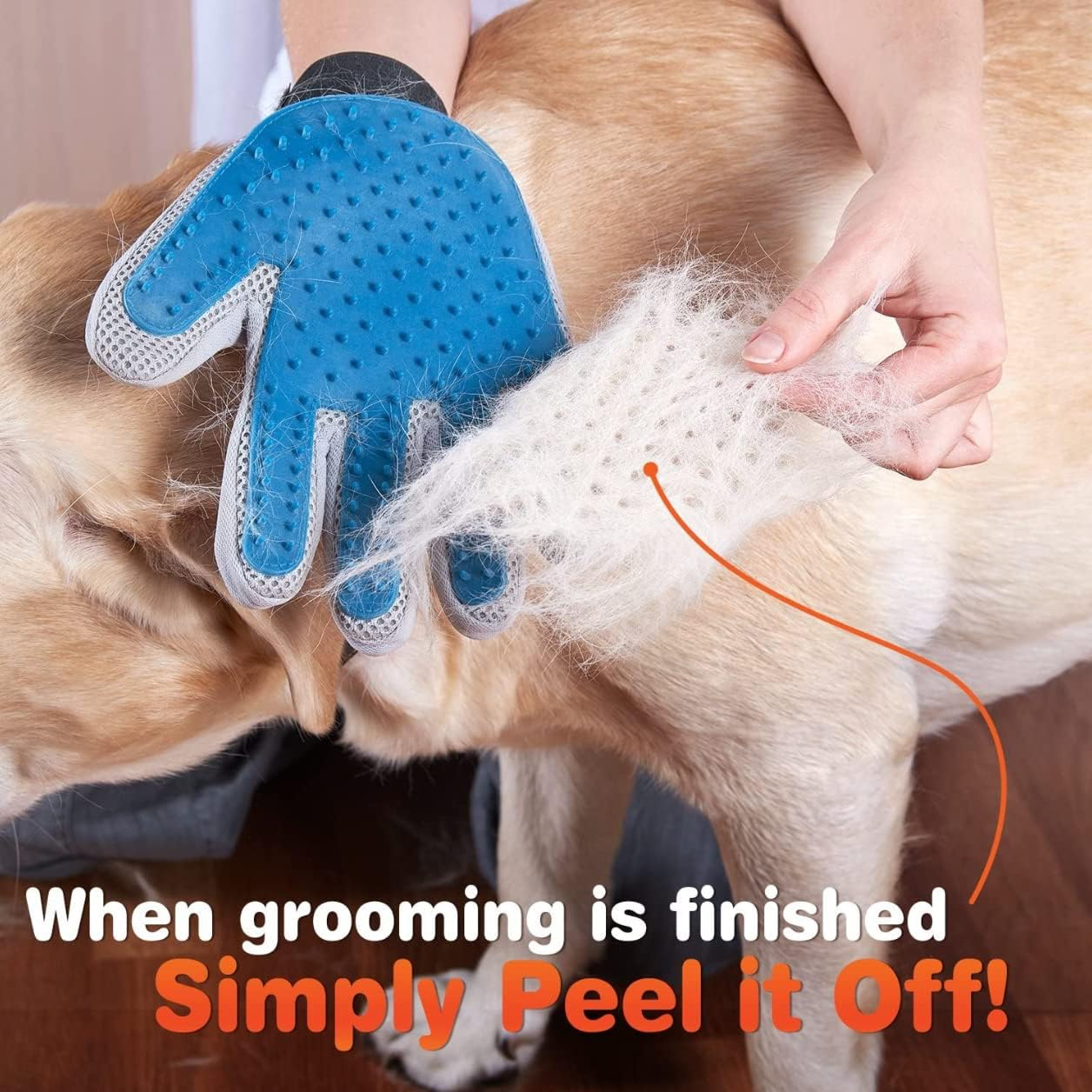 Touch Cleaning Brush Magic Glove Pet Dog Cat Massage Hair Removal Grooming Comb, Comfortable Mesh Cloth, Adjustable Velcro Strap image number 3