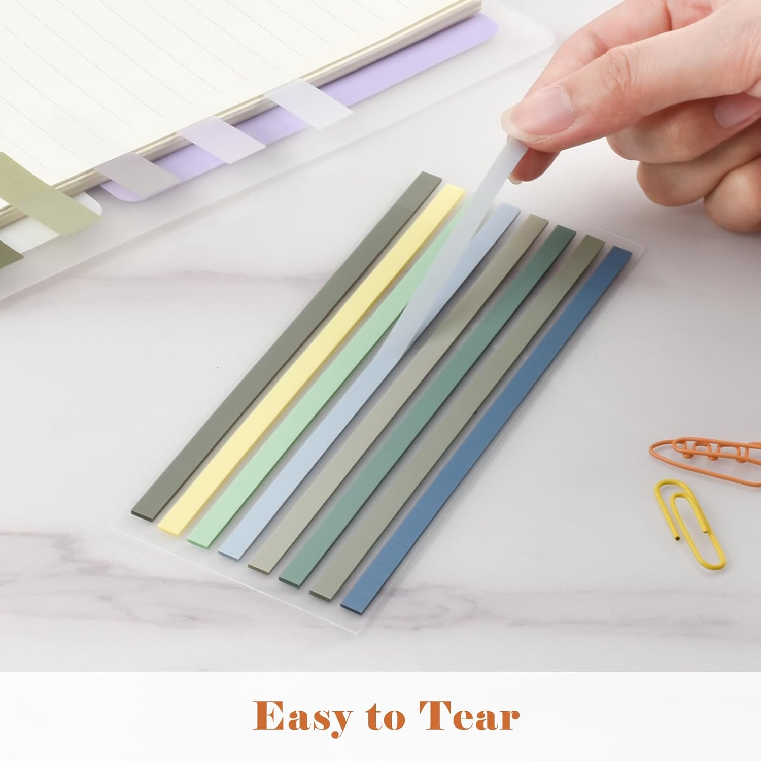 BAYTORY 1060 Sheets Transparent Sticky Tabs, Clear Sticky Notes Markers Index Tabs, Tape Flags for Book Annotation, Aesthetic School Stationary Supplies, Planner Accessories image number 2
