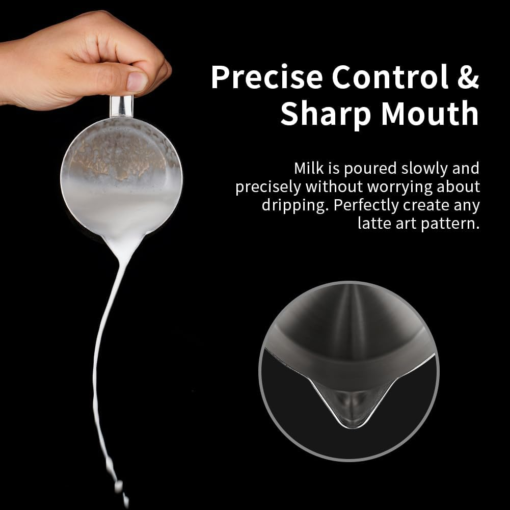 Watchget Milk Frothing Pitcher 500Ml/17Oz Stainless Steel Espresso Steaming Pitcher Milk Coffee Cappuccino Latte Art Barista Steam Pitcher Milk Frothing Jug image number 6