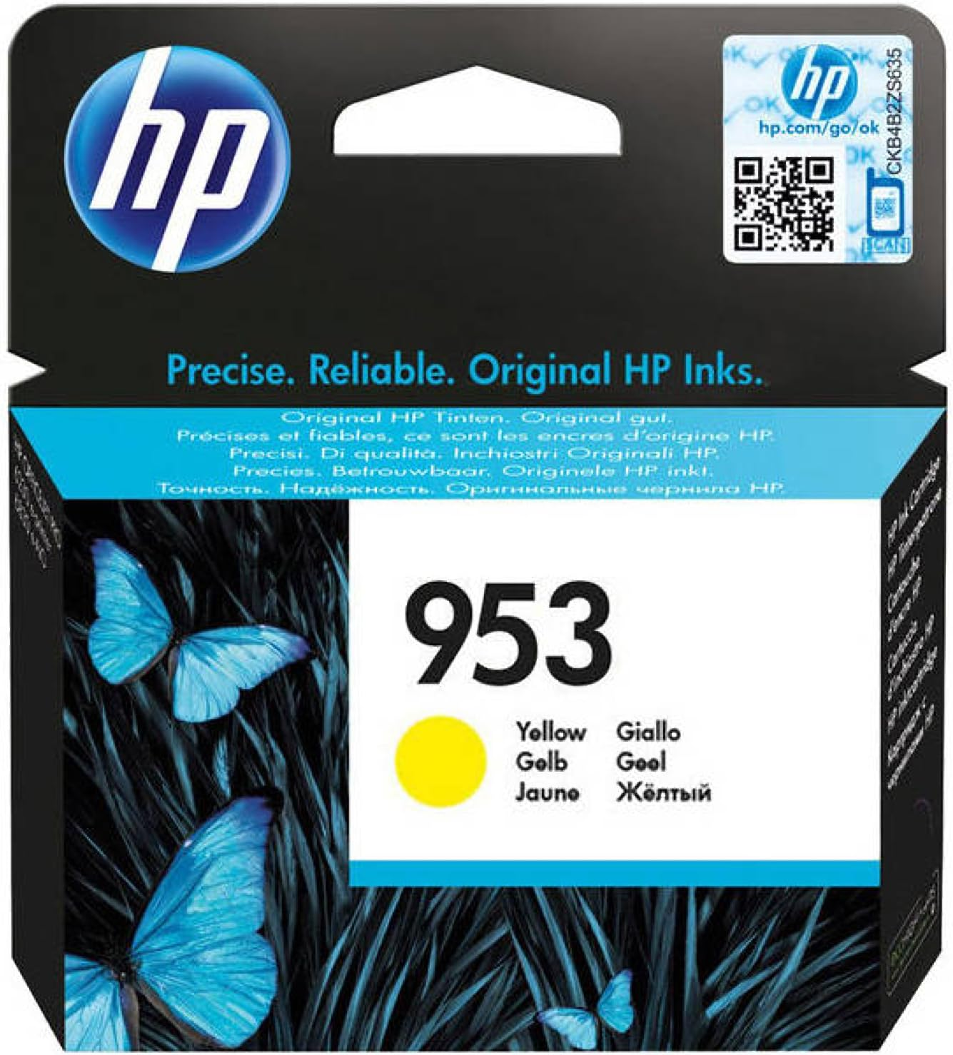 HP 953 F6U14AE, Yellow, Original Ink Cartridge, Compatible with HP Officejet Pro 7720, 7730, 7740; Officejet Pro Series 8000 Inkjet Printers image number 3