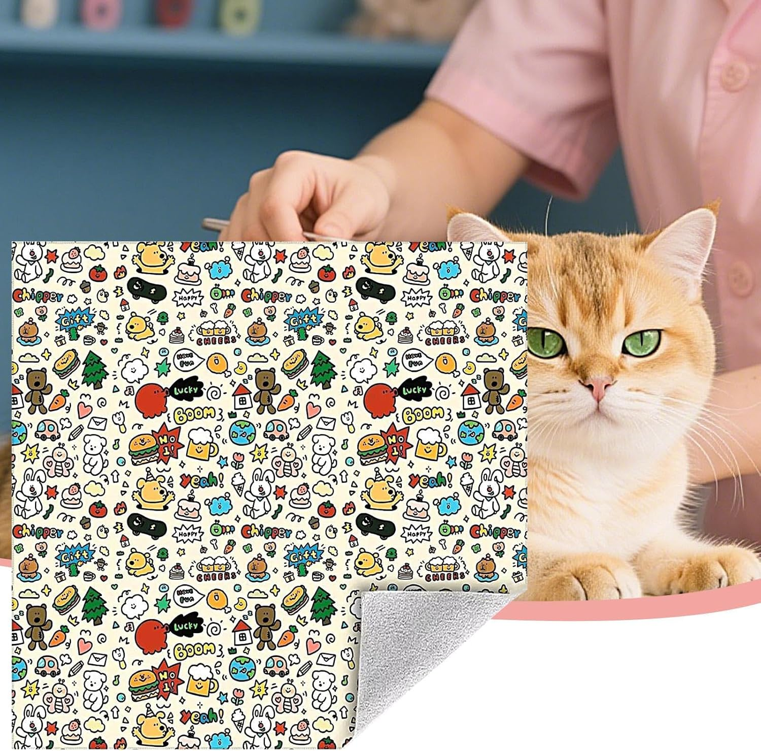 Cat Wrap - Adhesive Cat Grooming Blanket to Wrap | Small to Large Animals Anti-Bite Calming Bag for Feeding Ear Cleaning Coat Care Manicure image number 3