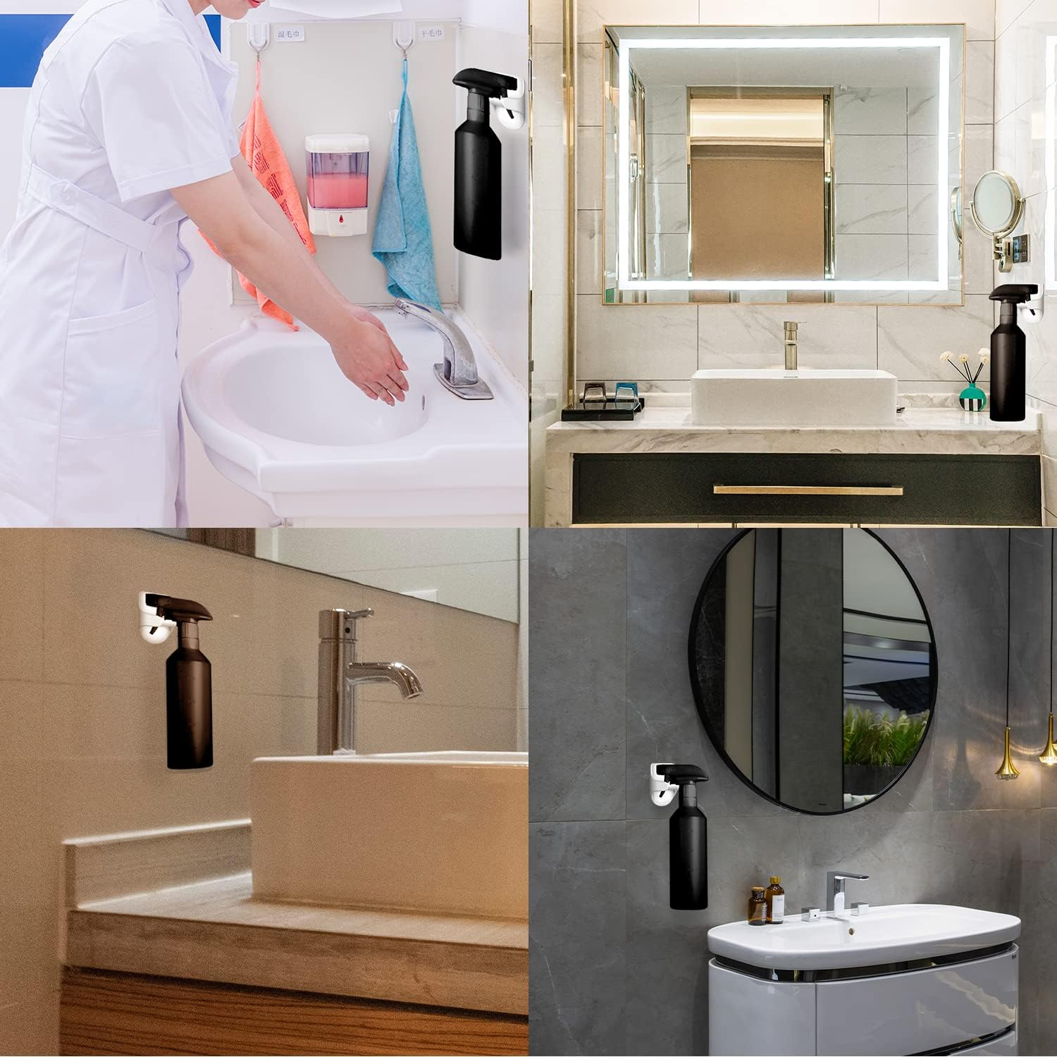 LUTER 8Pcs Spray Bottle Hooks for Cabinet, Adhesive Spray Bottle Hanger Hooks Wall Mount Spray Can Holder for Storage Rack Cabinet Kitchen Extra Storage Space Organizer Hanger image number 1