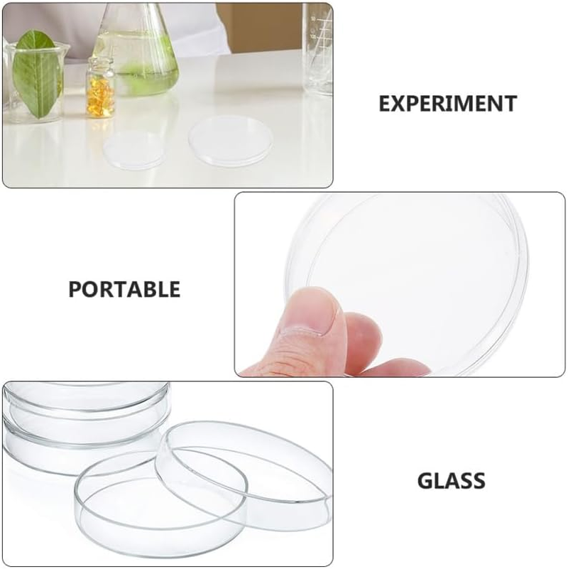 ULTECHNOVO 4Pcs High Borosilicate Glass Petri Dishes Professional Laboratory Petri Plates for Scientific Research Education and Experiments Heat Resistant and Easy to Clean image number 5