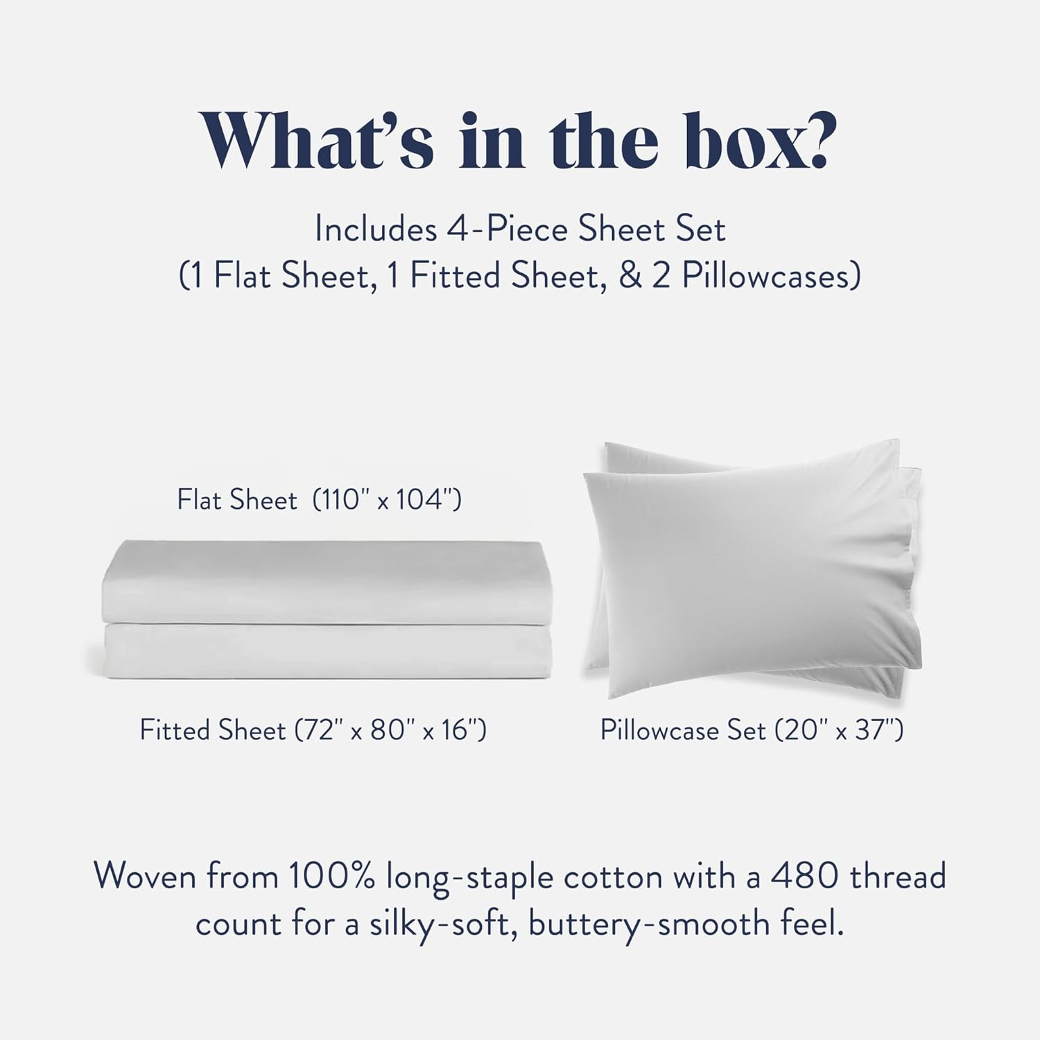 Brooklinen Luxury Sateen 4 Piece Sheet Set - 100% Cotton Bed Sheets, Soft & Durable California King Size Sheets Set in White, Oeko-Tex Certified Bedding Set,1 Fitted Sheet,1 Flat Sheet,2 Pillowcases image number 7