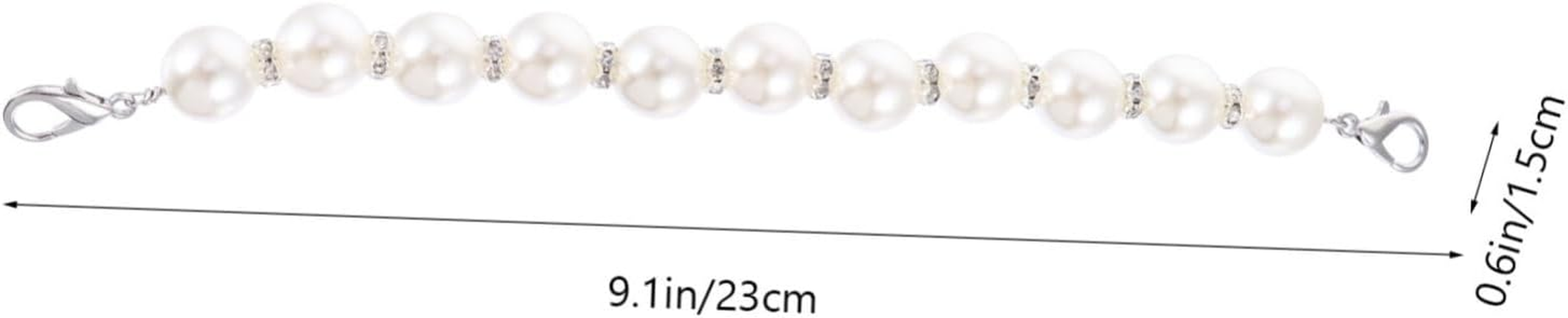 LALAFINA 2Pcs Pearl Bag Chain Replacement Pearl Handbag Chains for Purse Strap Travel Handbag Luggage Strap Use image number 6
