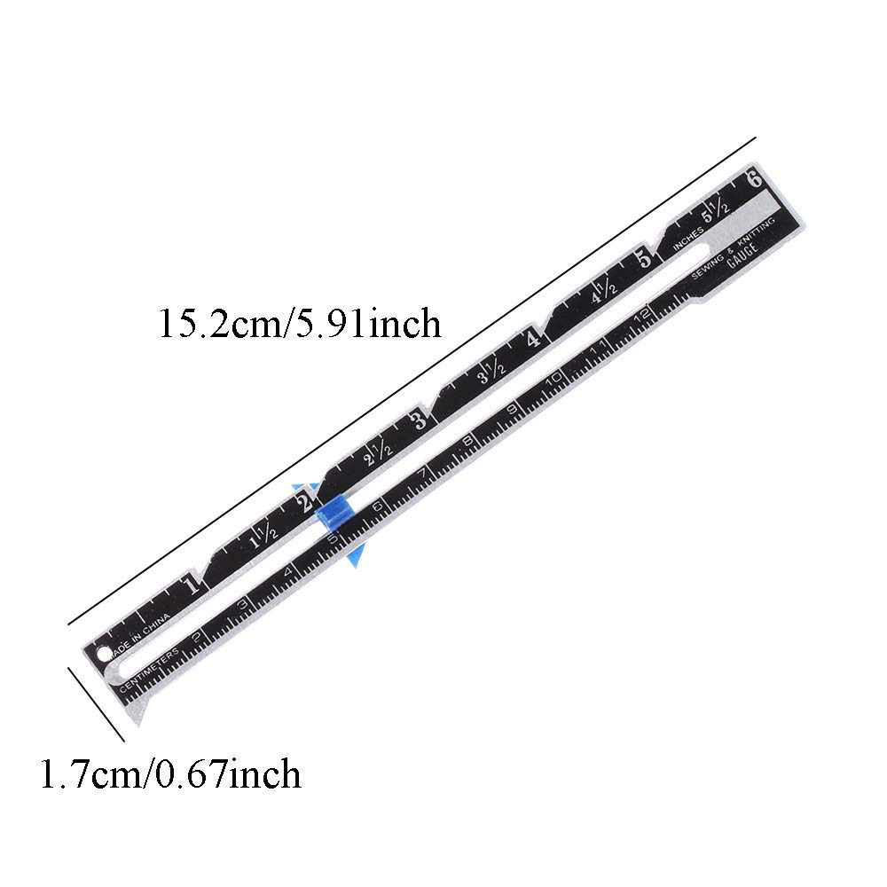 Sagasave 2Pcs Sewing Gauges, Adjustable Sliding Gauge Measuring Tool Fabric Quilting Ruler for Knitting, Crafting and DIY image number 1