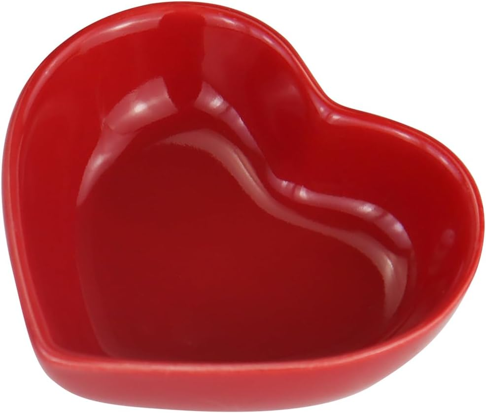 Luckyopt Hamster Bowl Ceramic Heart Shape Pet Feeding Bowl Washable Small Animal Bowls Hamster Water Bowl for Guinea Pigs, Gerbils, Hedgehogs, Chinchilla, Parrot (Red) image number 5