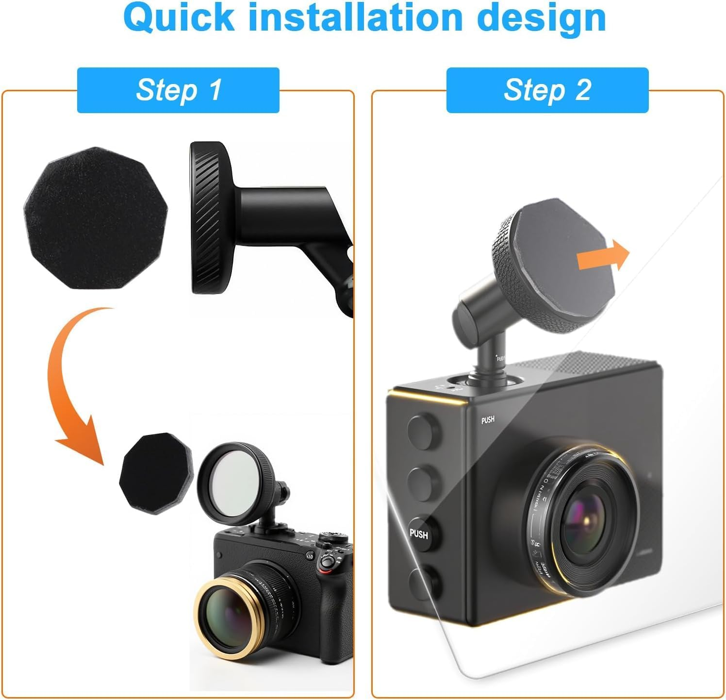 4 Pcs Mount Adhesive Plate, Metal Piece Replacement for Low-Profile Magnetic Mount, Compatible with Dash Cam 45/46/47/55/56/57/65W/66W/67W/Tandem/Speak Plus image number 4