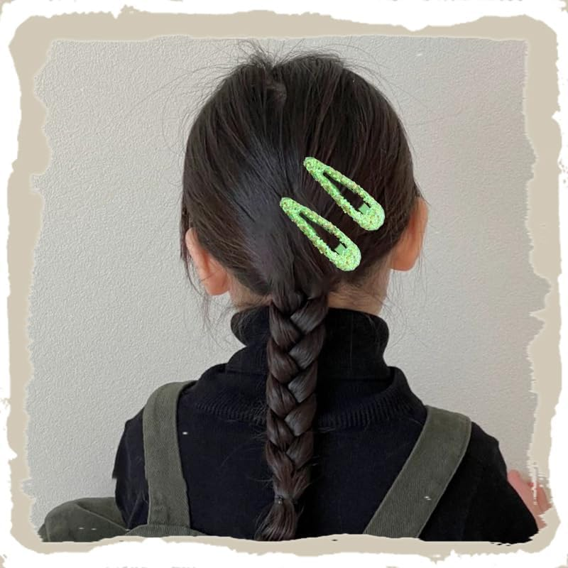 Glitter Sequin Snap Hair Clips for Girls Women Bright Colorful Snap Barrettes Hairpins Shimmery Sequin Cheerleader Cheer Festival Hair Accessories for Prom Hot Pink Blue Purple Green Brown 12 PCS image number 5