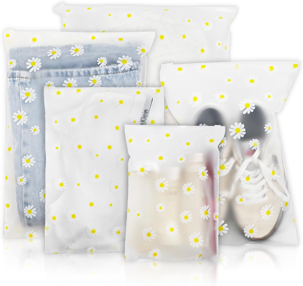 30PCS Travel Storage Bags for Clothes, Clear Reusable Bags Plastic Ziplock Bags, Waterproof Resealable Clothing Zipper Bags Luggage Organizer Pouch for Clothes, Towels, Shoes, Cosmetics (5 Size)