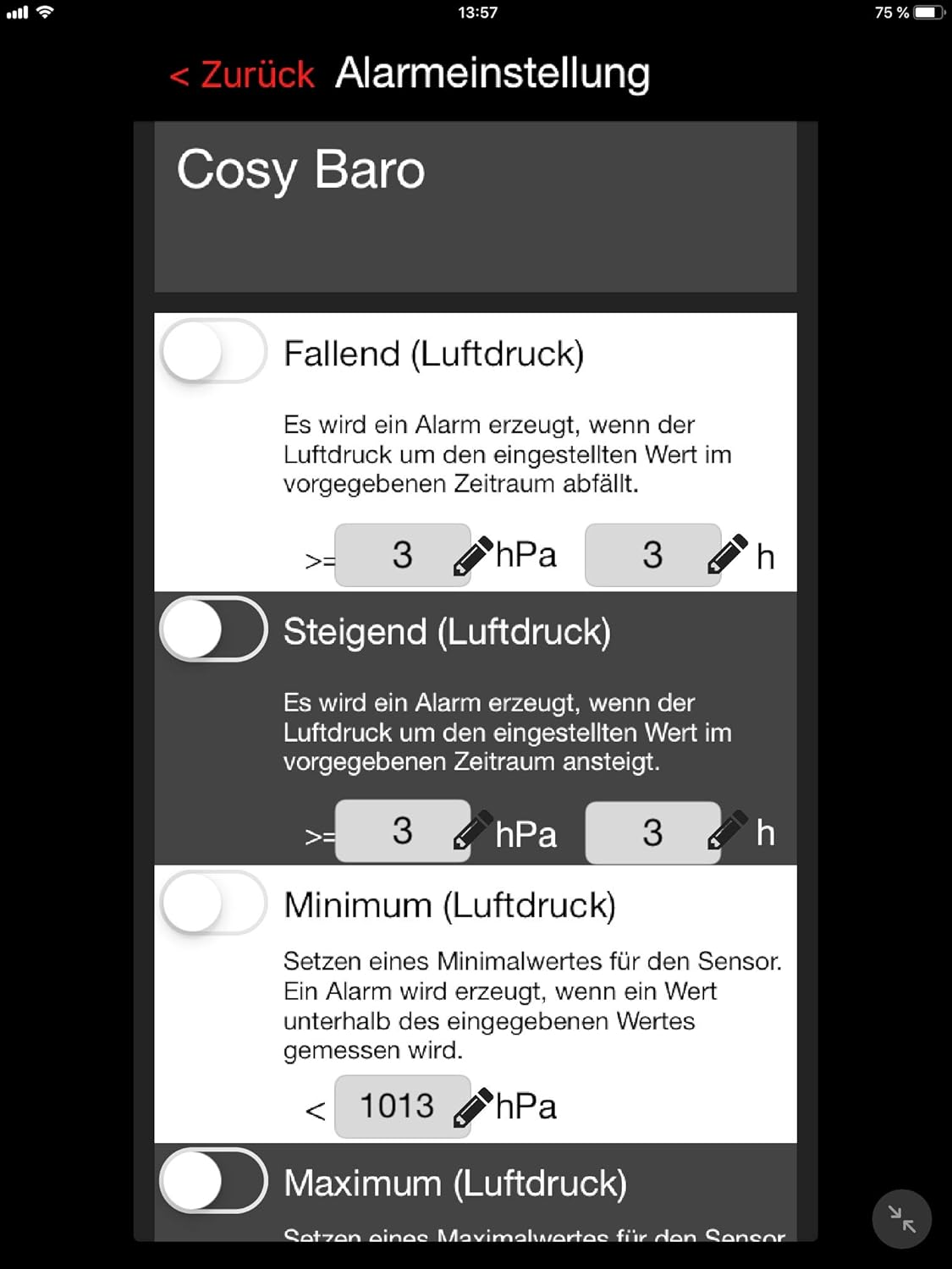 TFA Dostmann Weatherhub Cosy BARO Digital Barometer Thermometer Hygrometer Weather Station with Graphic Overview, Black, L120 X W55 X H150 Mm image number 4