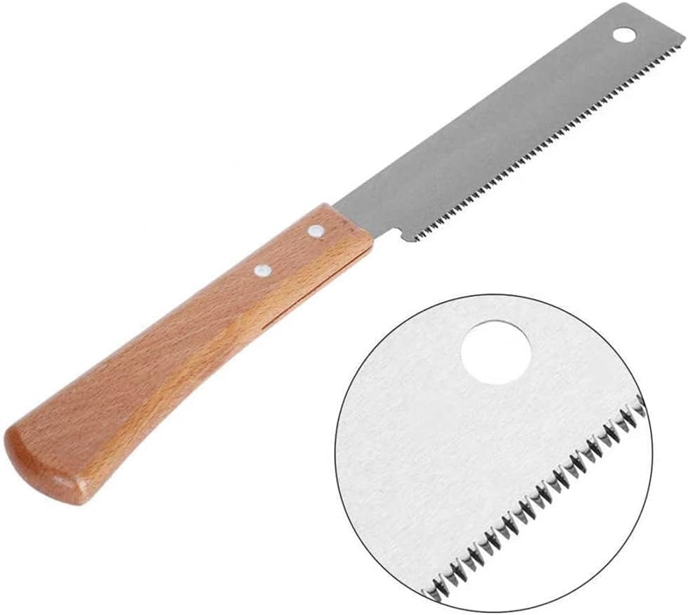 12 Inch Japanese Flush Cut Saw - Double-Edge Stainless Steel Woodworking Hand Saw with Non-Slip Wooden Handle, Precision Trim Saw for Hardwood/Softwood & Plastic Cutting image number 4
