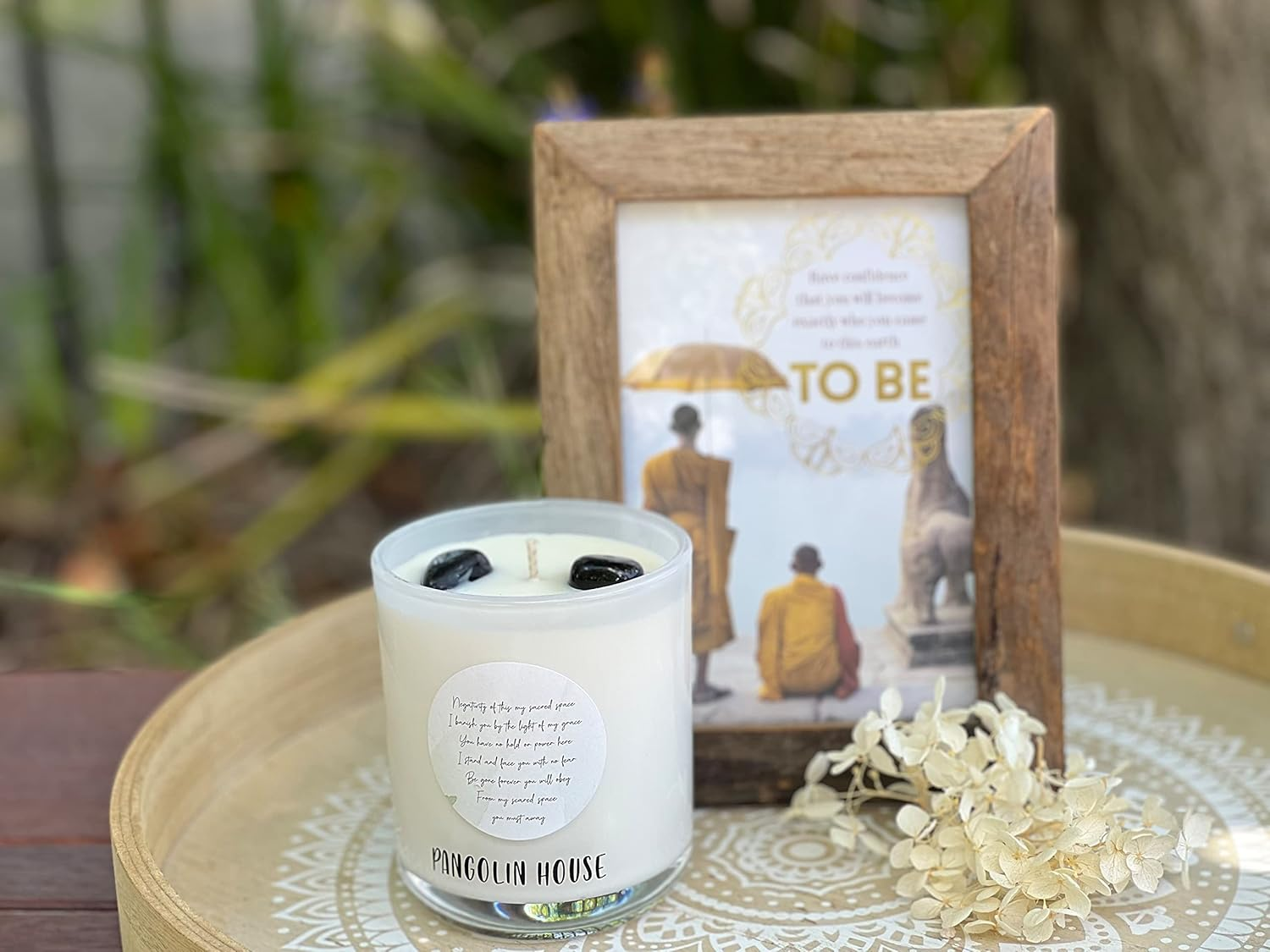 Pure Sage Candles with Black Obsidian Crystals. Absorb Negative Energy Provide Protection and Space of Tranquillity. Natural Soy Wax. Aromatherapy Meditation Essential Oils image number 3