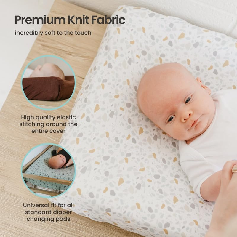 Premium Knit Diaper Changing Pad Cover"Sesame Friends" by Copper Pearl - Sesame Friends image number 2