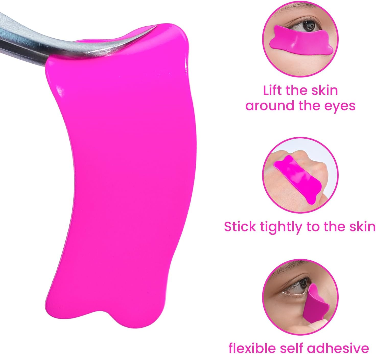 Libeauty under Eye Patch Silicone 4 Pcs for Korean Lash Lift & Lash Extensions Remover, Reusable and Soft Makeup Beauty Tool - Pink image number 7